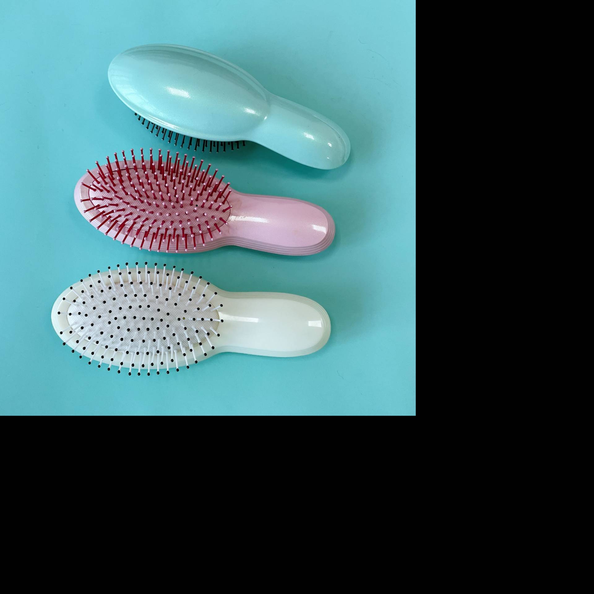 Hair Brush Plastic Hair Brush Manufacturer Hot Sale Rubber Handle Plastic Cushion Detangling Wet And Dry Hair Brush